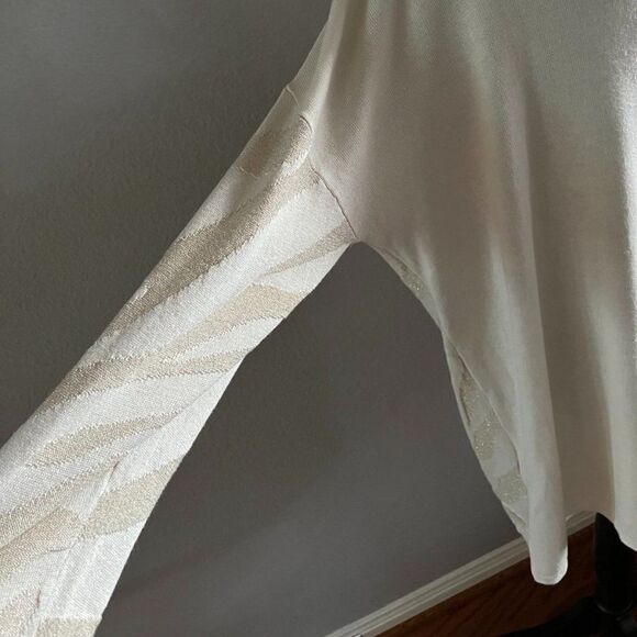 CHICO’S Sweater Chunky knit Sparkly Striped Top long sleeve size 3 - Picture 11 of 14